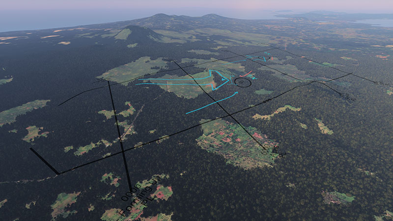 The operator uses VBS Plan to add the reported OPFOR into the camp fully recreating the assessed real-world situation in the virtual world ready to be planned against.
				