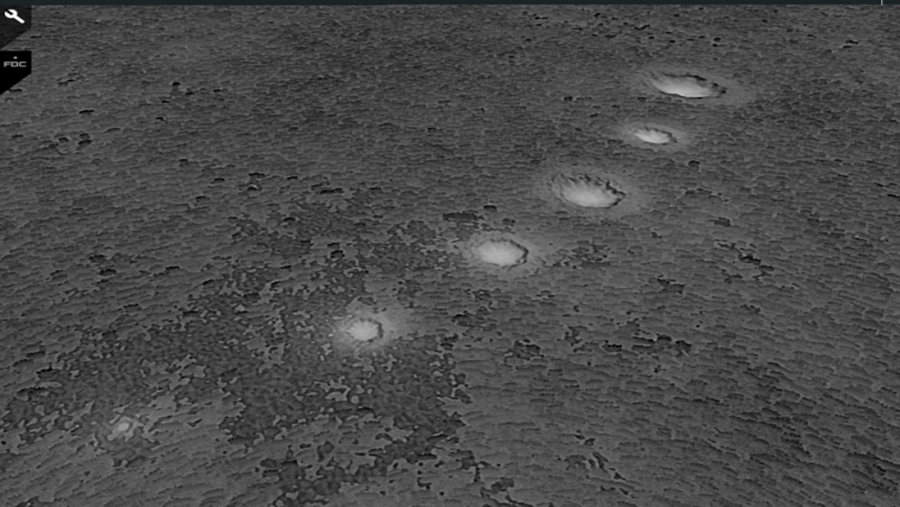 Heat generated from explosions in craters