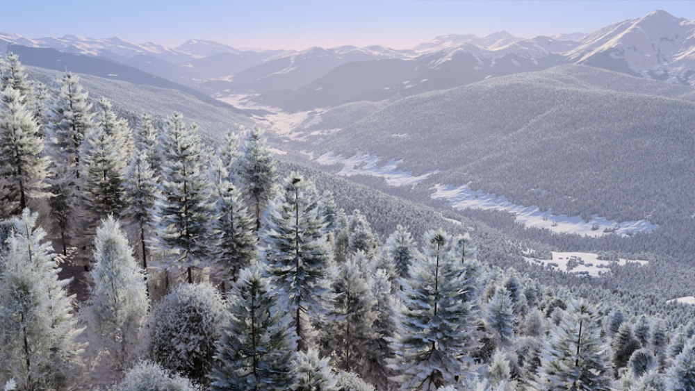 Improved snow cover on trees